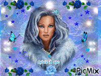 une femme bleu - Δωρεάν κινούμενο GIF