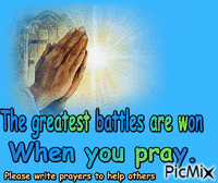 Battles are won with prayer. GIF animasi