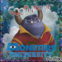 Monsters University Good Night animasyonlu GIF