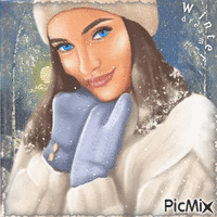 Winter dream. Woman in the snow - GIF animate gratis