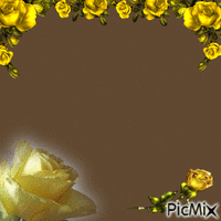 Yellow rose animoitu GIF