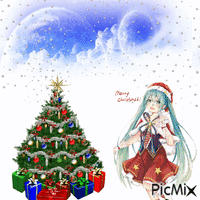 manga merry christmas - GIF animé gratuit