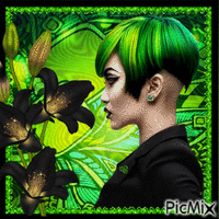 Portrait Black & Green Animiertes GIF