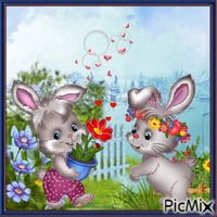 Lapins amoureux. - Free PNG