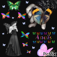 titre : papillons multicolores - Gratis animeret GIF