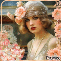 Vintage woman-contest - Free animated GIF