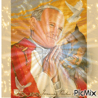 Saint Jean-Paul II, priez pour nous - Gratis animerad GIF