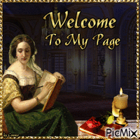 Welcome page  Lady by Candle Light  Joyful226 动画 GIF