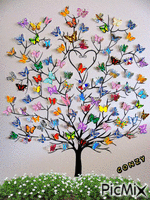 Árbol de mariposas animovaný GIF
