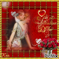 Saint Valentin - Vintage rouge - 免费动画 GIF