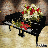 Piano romántico. animowany gif
