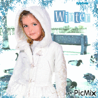 Winter in blue and white анимиран GIF