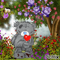 Bears-love-flowers animovaný GIF