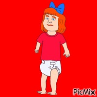 Red camouflaged redhead baby girl animēts GIF