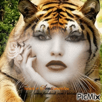 Mulher Tigre - GIF animé gratuit