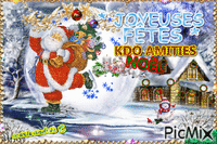 Paysage hiver - "Joyeuses fêtes". animowany gif