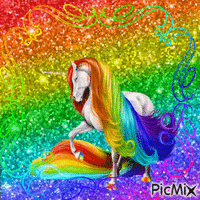 Rainbow Unicorn animēts GIF