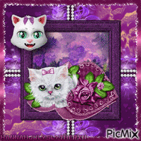 {♥}White Kitty, Purple Heart{♥}