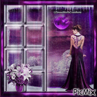 Purple Winter And Lady In Purple - Бесплатный анимированный гифка