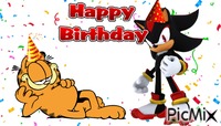 Happy birthday to Garfield and Shadow κινούμενο GIF
