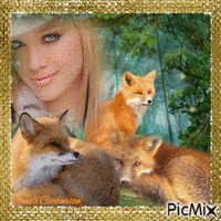 Mulher e raposas
