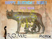 Happy Birthday Rome! 2770 Years animovaný GIF