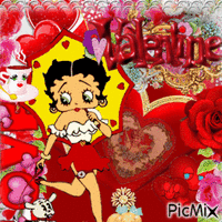 Betty Boop - Saint Valentin - Ingyenes animált GIF