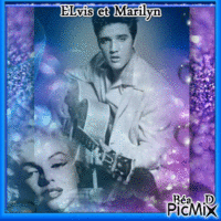 Elvis et Marilyn - Бесплатный анимированный гифка