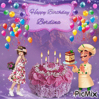 Happy Birthday dear Berdina - GIF animé gratuit