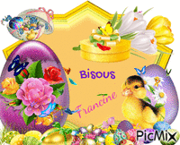 Pâques Bisous Francine - GIF animé gratuit