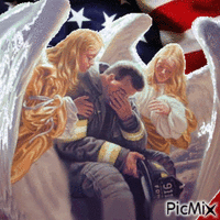Angels and firefighter анимиран GIF