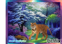O Tigre e a Borboleta анимиран GIF
