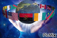 world of flags GIF animata