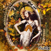 Autumn woman GIF animado