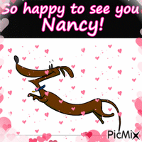 happy to see you Nancy! - Gratis animerad GIF