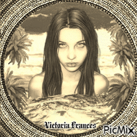 Victoria Frances (in sepia) animerad GIF