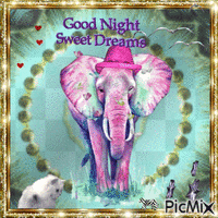 Good Night, pink elephant GIF animé