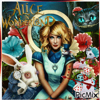 Alice aux pays des merveilles - Бесплатный анимированный гифка