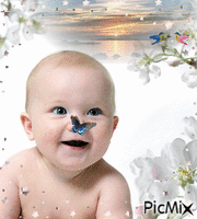 бебе с пеперудка - 無料のアニメーション GIF