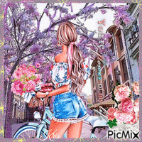 Fleuriste à vélo