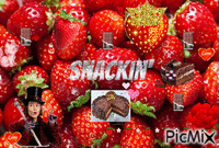 Strawberries and chocolate :) анимированный гифка
