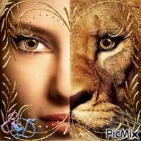 girl-lioness - Besplatni animirani GIF