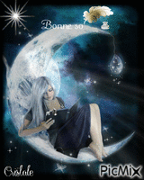 Femme sur la lune - Ingyenes animált GIF