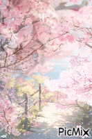 Paseo de los cerezos animált GIF