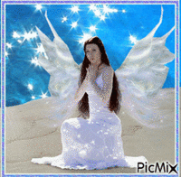 angel praying GIF animé