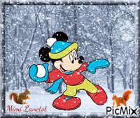 mickey mouse neige GIF animado