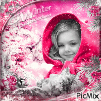 winter girl анимированный гифка