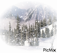 L'hiver dans les montagnes - Δωρεάν κινούμενο GIF