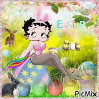 Easter with Betty Boop - GIF animé gratuit