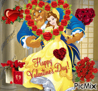 Happy Valentin's Days  Happy Valentin's Days "La belle & la bête" animowany gif